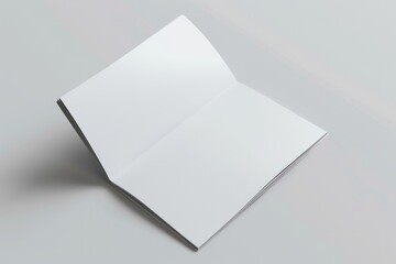 Poster - A single open white book lying flat on a plain, uncluttered surface