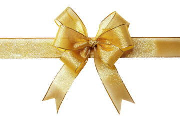 golden gift ribbon bow isolated