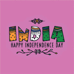 Canvas Print - India, Happy Independence Day Poster Design for Advertising.