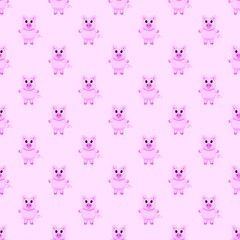 Wall Mural - seamless pattern with pigs 