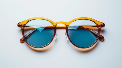 Wall Mural - A pair of sunglasses with a blue lens