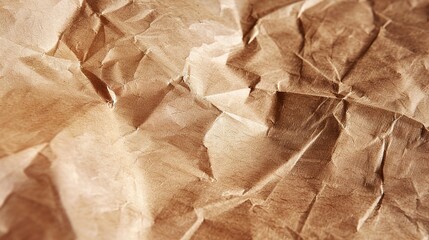 Close-up of kraft paper, bright midday light, coarse and brown with natural texture. 