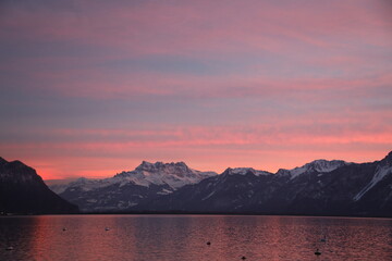 sunset in the mountains