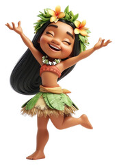 Sticker - PNG  Hawaiian dancer plant human cute.