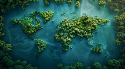 world map made from lush.