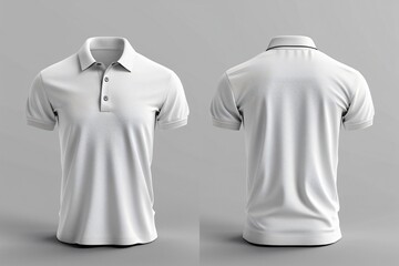 Close-up of white polo shirt on mannequin
