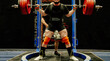 © sports photos - male athlete starting for squat with barbell powerlifting competition