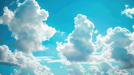 Wall Mural - Sky with pretty white clouds