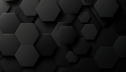 Black hexagons with lights background