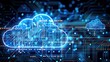 © PLATİNUM - Digital Cloud Icon on Circuit Board Background