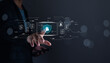 © PB Studio Photo - Cyber ​​security, data protection privacy, firewall security concept.Businessman touch display protecting personal information with virtual screen interface on internet technology network connection