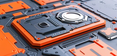 Wall Mural - background illustration of a board with the concept of technology in the future