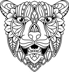 Cheetah head mandala arts