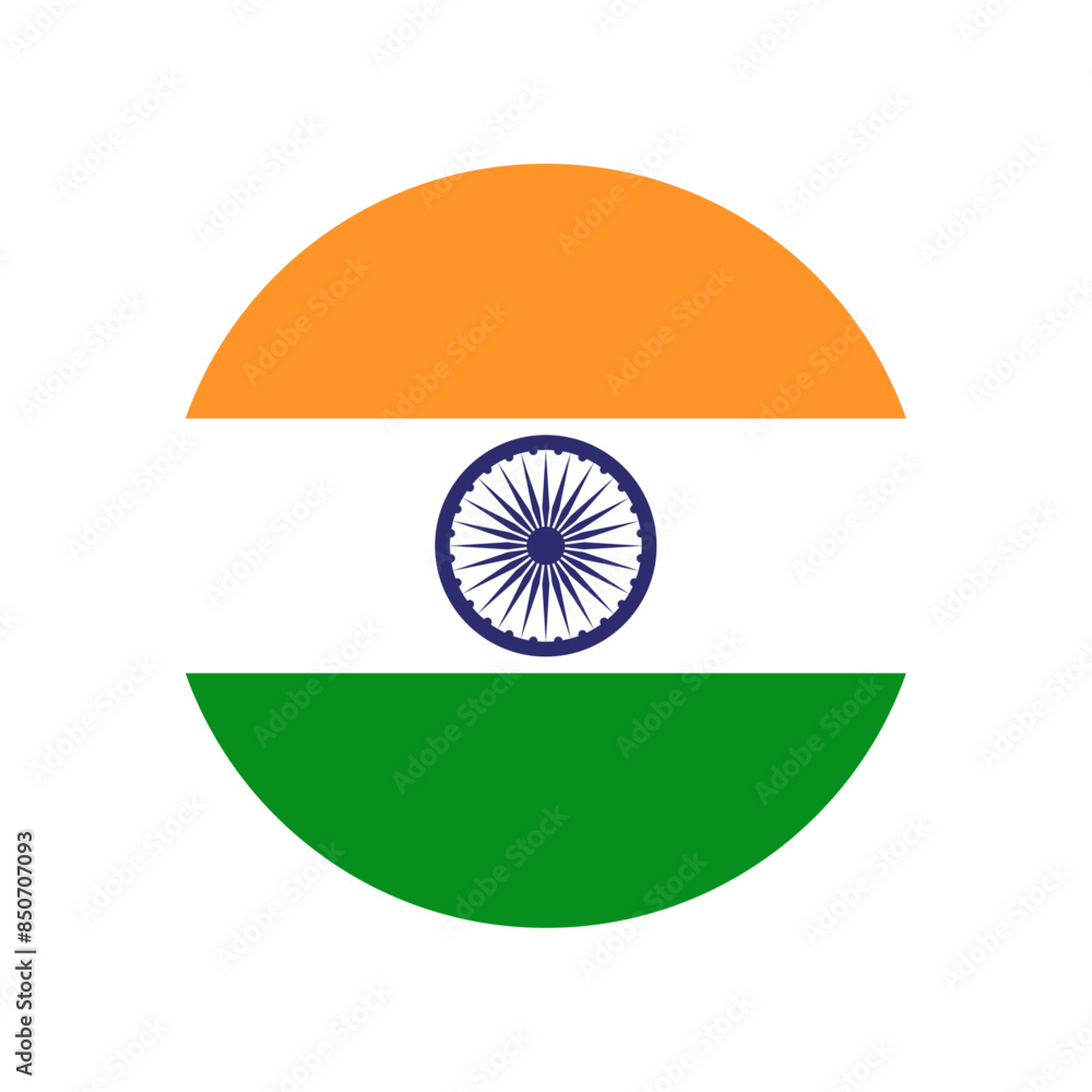 Round India flag icon Stock Vector | Adobe Stock