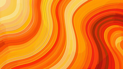 Wall Mural - Orange and Saffron retro groovy background presentation design 