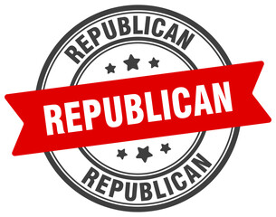 Sticker - republican stamp. republican label on transparent background. round sign