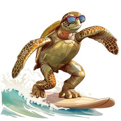 Wall Mural - Turtle surfer style fashion