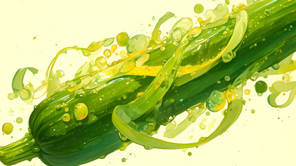 Wall Mural - Fresh zucchini with small areas of decay