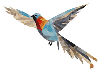 Sticker - PNG Bird flying painting animal art.