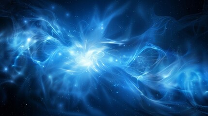 Wall Mural - abstract blue energy flow against dark background