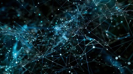 Wall Mural - an intricate web of threads interconnecting multiple devices portraying the complexity and precision