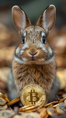 Wall Mural - Bitcoin and Rabbit