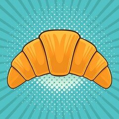 Wall Mural - Croissant in pop art style