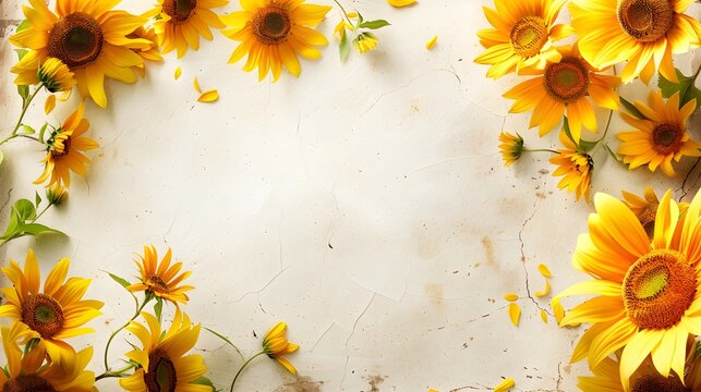 Beautiful frame of sunflowers 