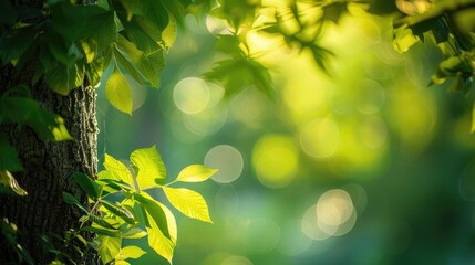 Nature provides a backdrop of green bokeh beneath a tree s shade