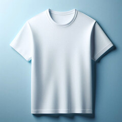 Canvas Print - Blank White T-Shirt Mockup Template On Blue Background