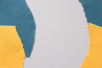 Sticker - torn paper background in yellow and green blue