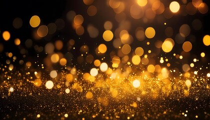 Wall Mural - Yellow particles abstract bokeh background