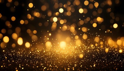 Wall Mural - Yellow particles abstract bokeh background