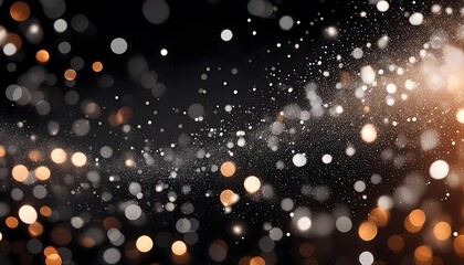 Wall Mural - White and golden particles abstract bokeh background