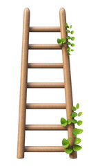 Canvas Print - PNG Ladder plant wood white background.