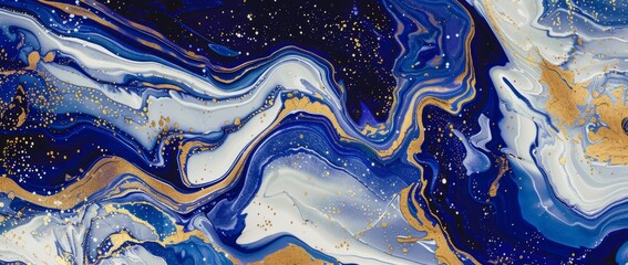 Abstract Swirls of Blue and Gold