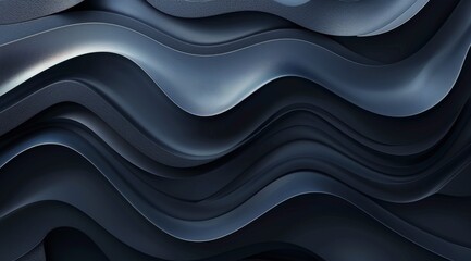Wall Mural - Abstract Blue Wavy Pattern 3D Rendered Design