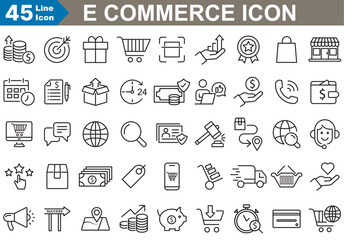 Wall Mural - e commerce icons set vector illustrator. credit card, profit, invoice, and more.