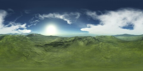 Wall Mural - HDRI, environment map , Round panorama, spherical panorama, equidistant projection, land under heaven
3d rendering