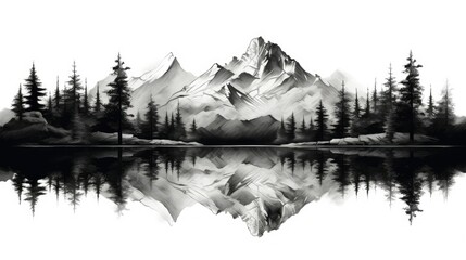 Sticker - lake reflection