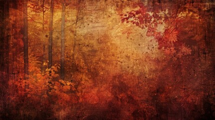 Fall colors in a grunge background with textured elements