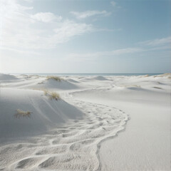 Wall Mural - footprints on the beach