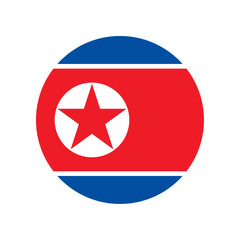 Wall Mural - Round North Korea flag icon