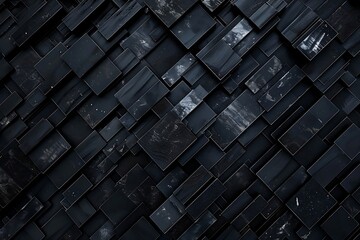 Wall Mural - A wall of black cubes