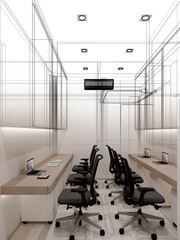 Wall Mural - 3d rendering  of  interior design office