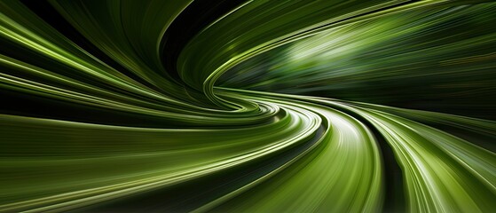 Poster - Abstract green swirl background with dynamic motion blur, ideal for artistic and design projects needing movement and energy.