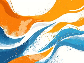 Wall Mural - A blue and orange waves