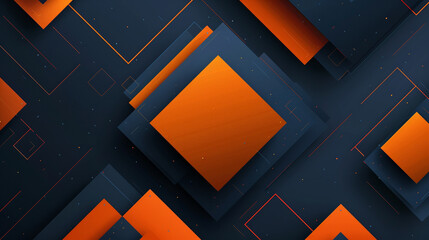 Orange and Navy Blue square shape background presentation design