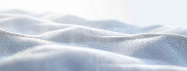 Pristine White Satin Fabric Gentle Waves and Sunlight