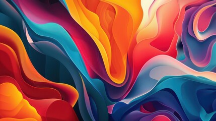 colorful abstract art design with fluid shapes and organic forms modern digital illustration